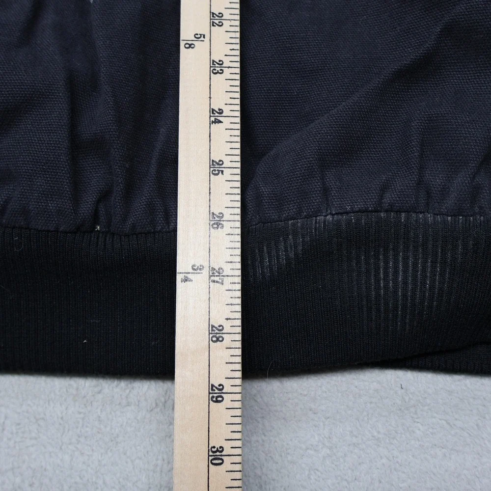 Levis Jacket Men XXL Black Canvas Sherpa Lined Hooded Rugged Work Field Full Zip